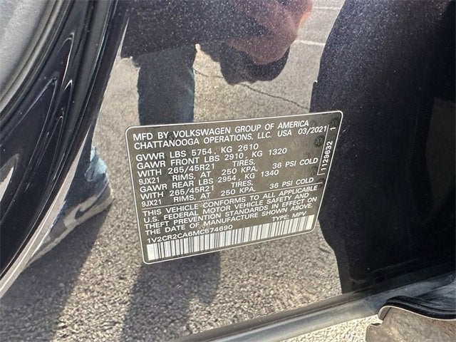 2021 Volkswagen Atlas 3.6L V6 SEL R-Line