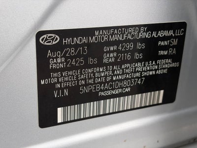 2013 Hyundai Sonata 4dr Sdn 2.4L Auto GLS